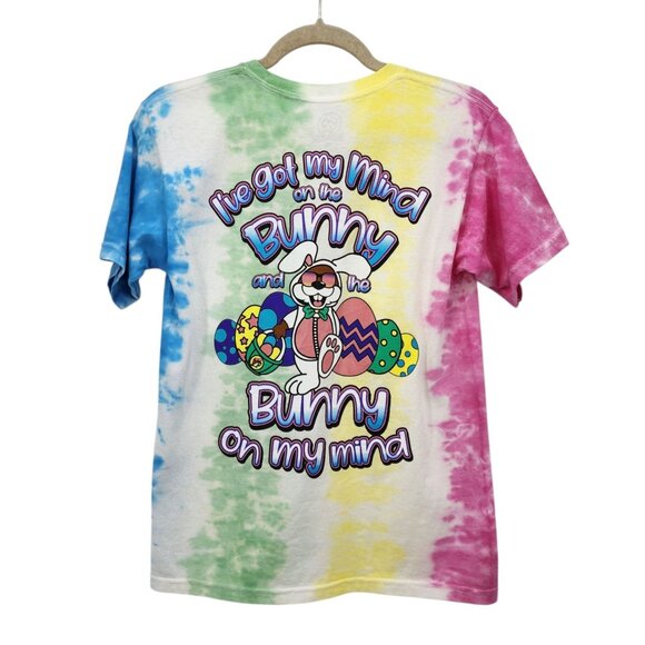 NEW Buc-ee's Youth Large Shirt Bunny On My Mind Easter Tie-Dye Tee Multicolor - Picture 3 of 8